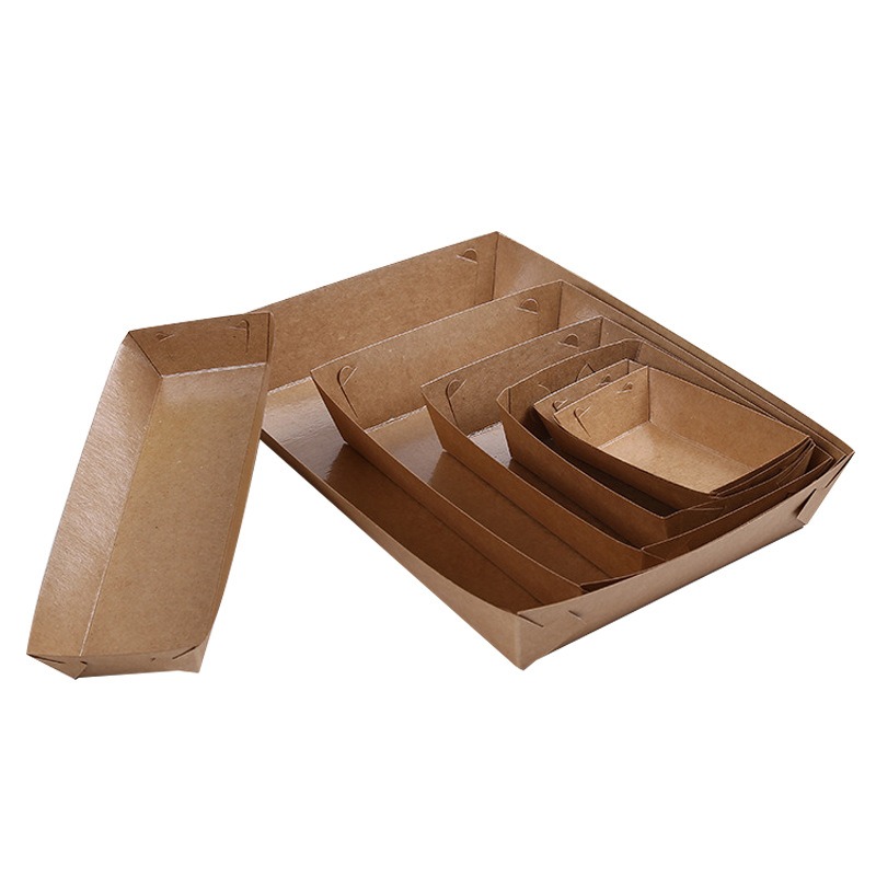 Food Day Snacks - 10/30/50pcs Kraft Paper Disposable Coated Boat