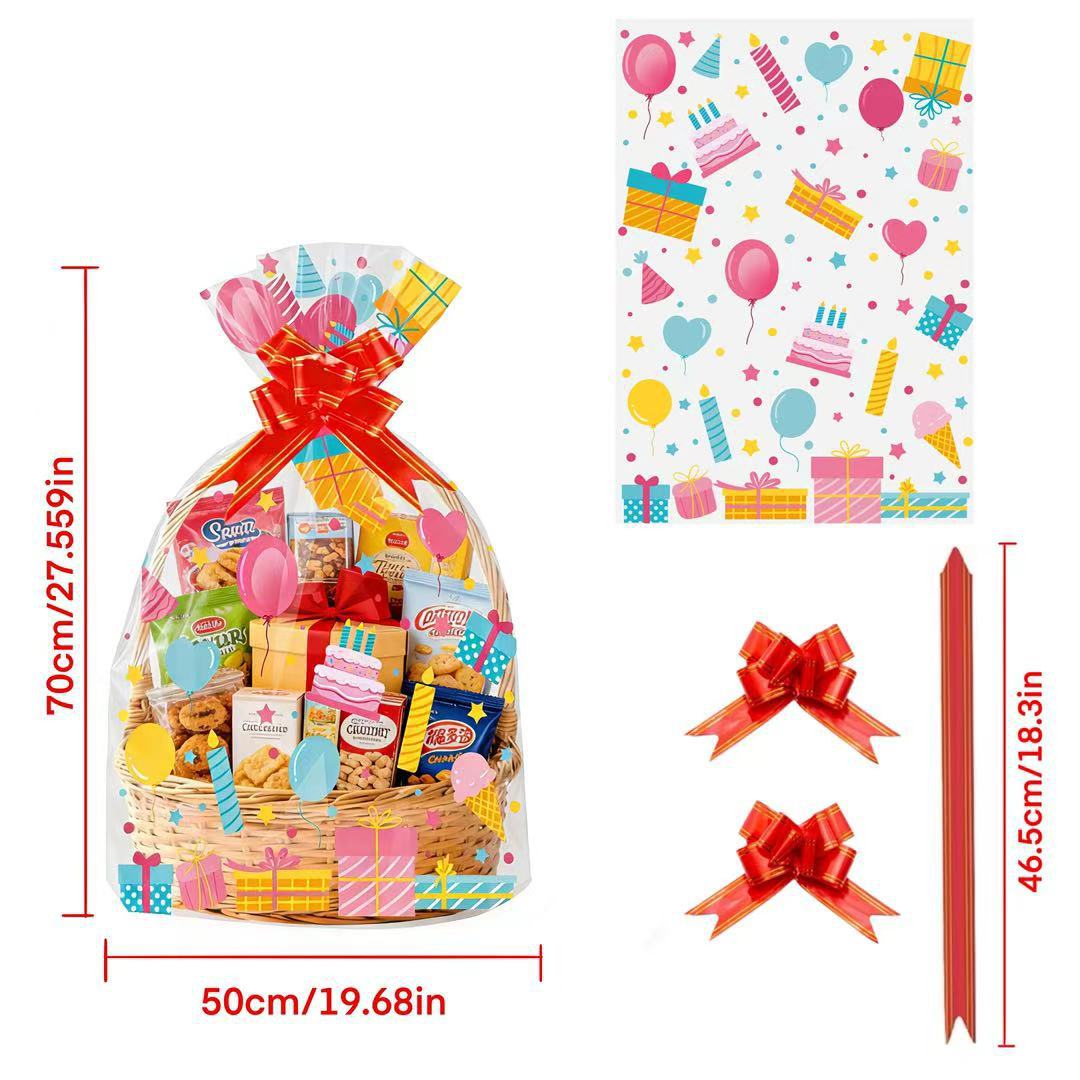Food Snacks Hamper - 20pcs Birthday Print Clear OPP Gift