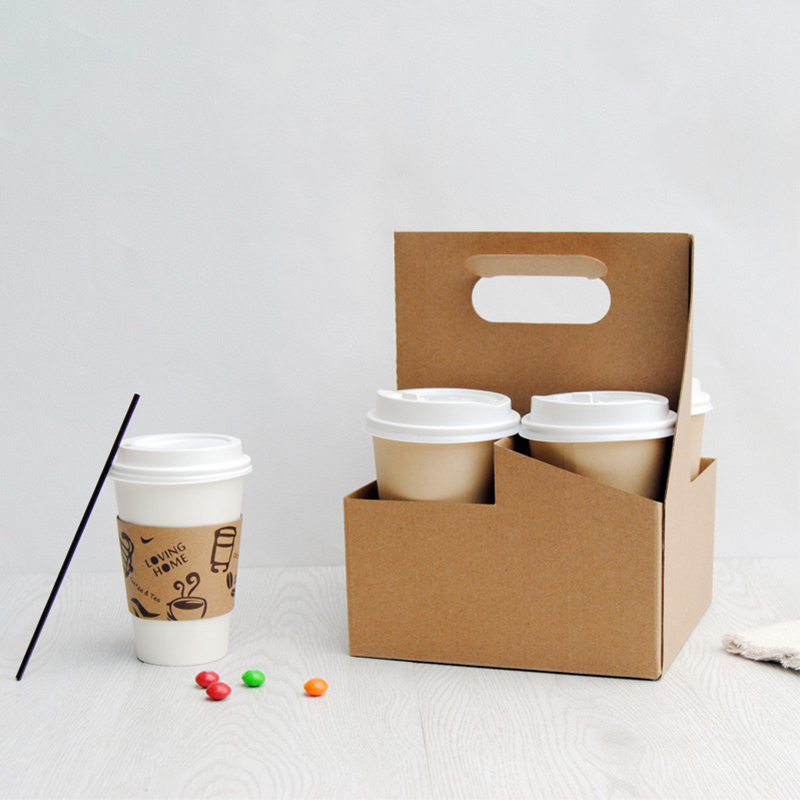 Food Day Snacks - 50Pack Holder Kraft Cardboard for Coffee