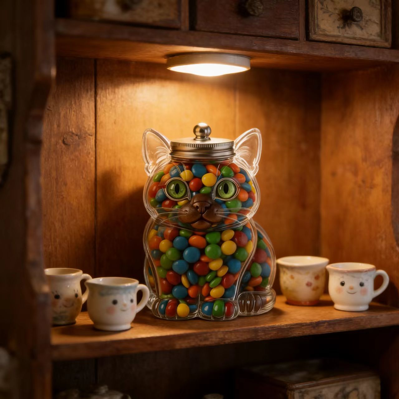Cute Cat Shaped Glass Candy Ja - Food Snacks Candy review and price