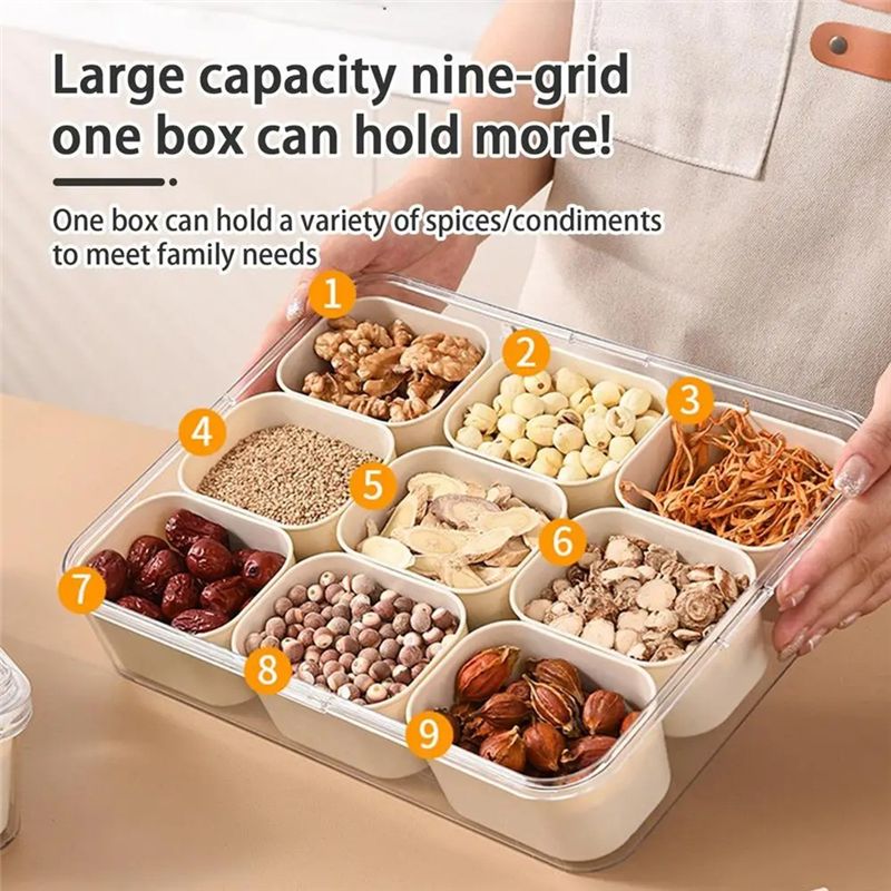 9 Compartments Divided Serving - Food Snacks Candy review and price