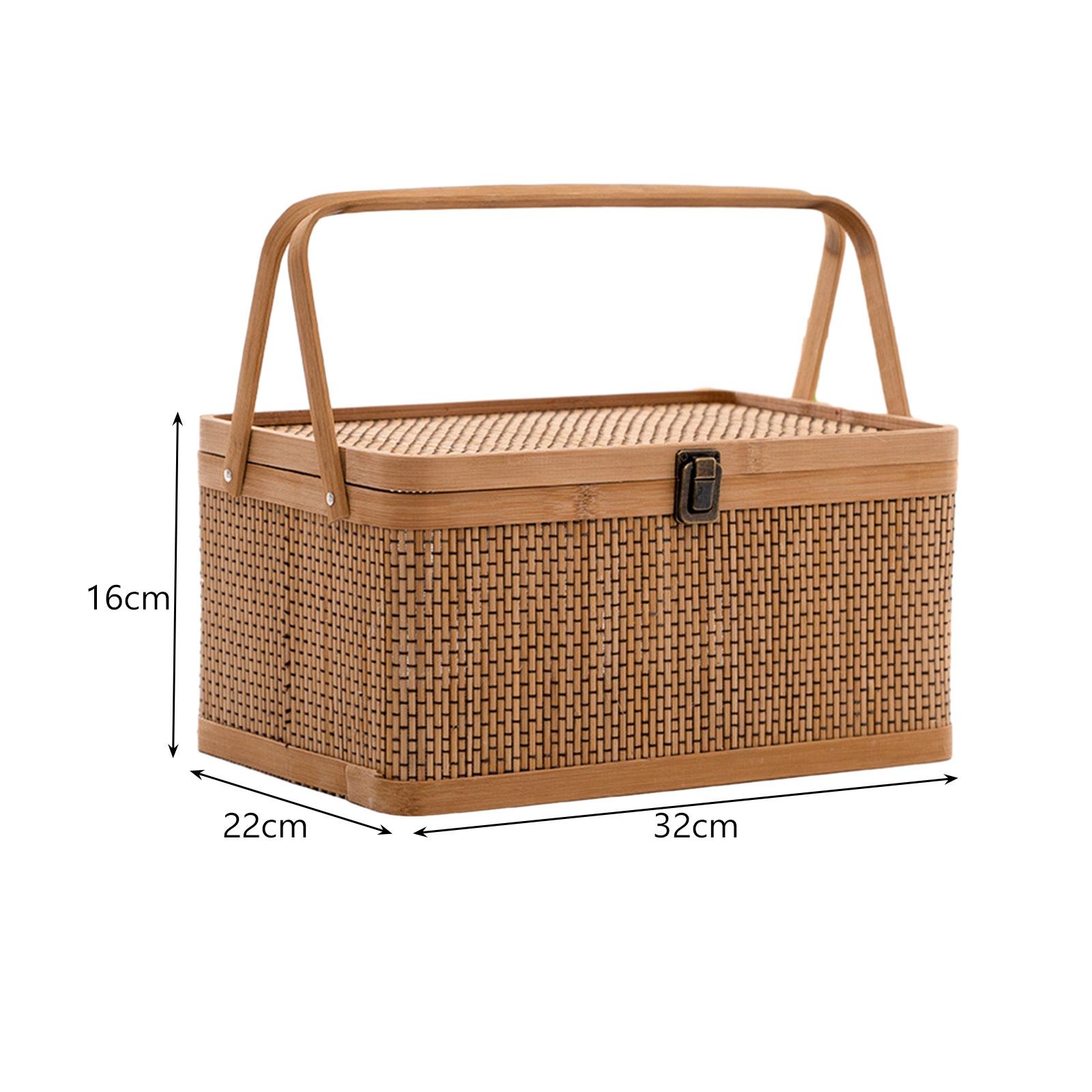 Handcrafted Bamboo Picnic Bask - Food Snacks Hamper review and price