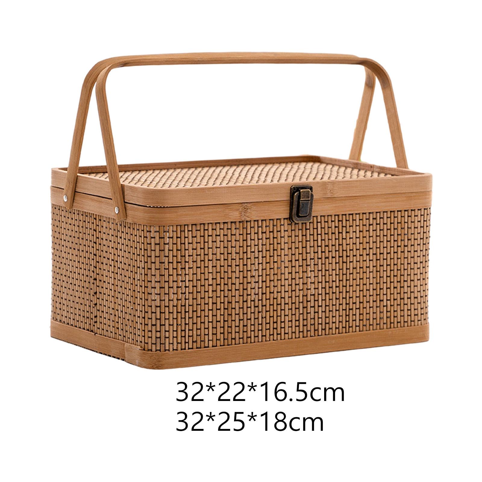 Handcrafted Bamboo Picnic Bask - Food Snacks Hamper review and price