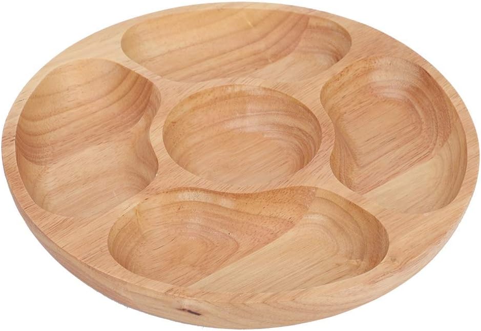 5 Sectional Tray, Wooden Divid - Food Snacks Candy review and price