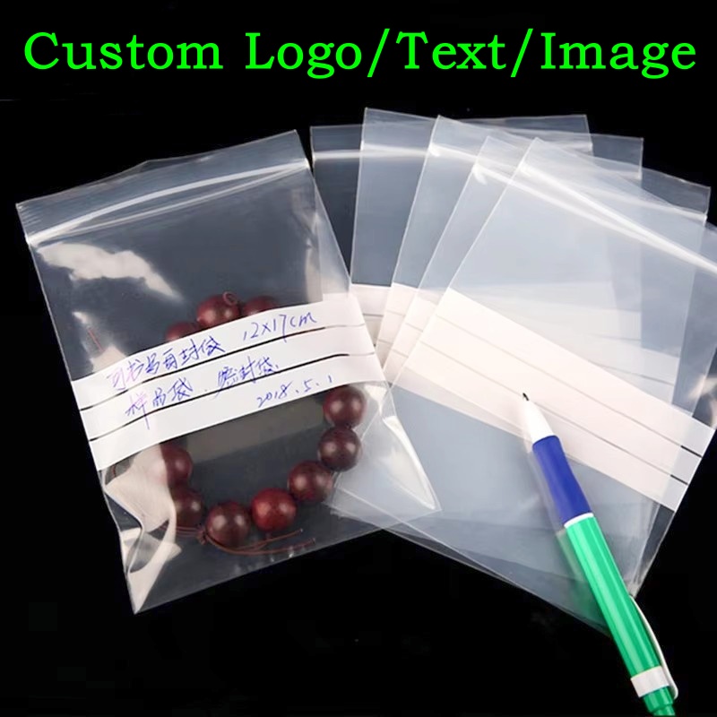 200PCS PE Clear Plastic Writin - Food Snacks Logos review and price