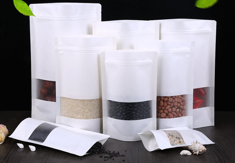 100PCS Stand-up White Paper Fr - Food Snacks Logos review and price
