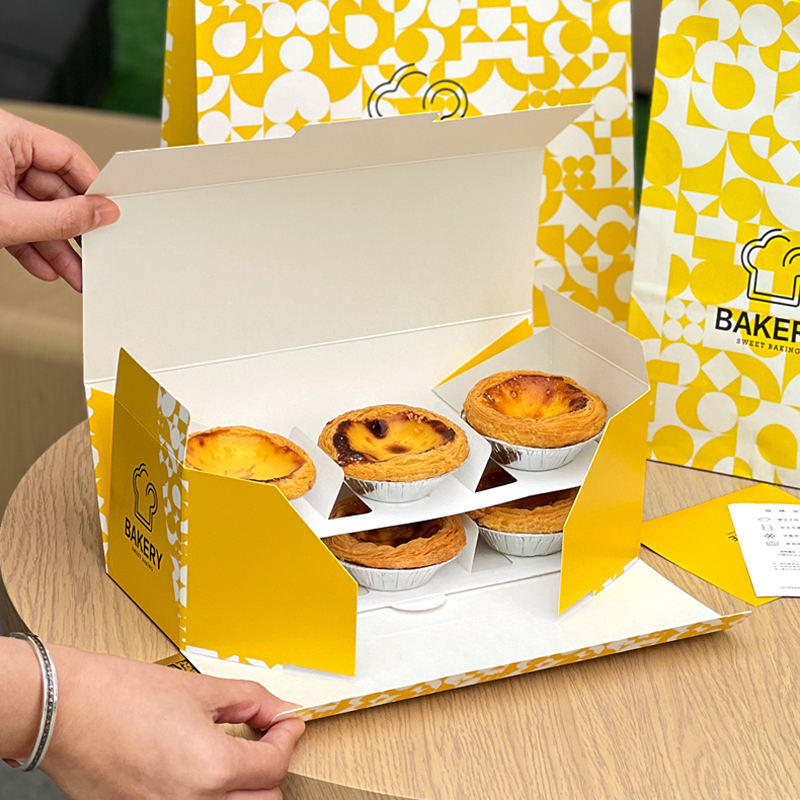 Custom Printing 6 Grid Egg Tar - Food Snacks Logos review and price
