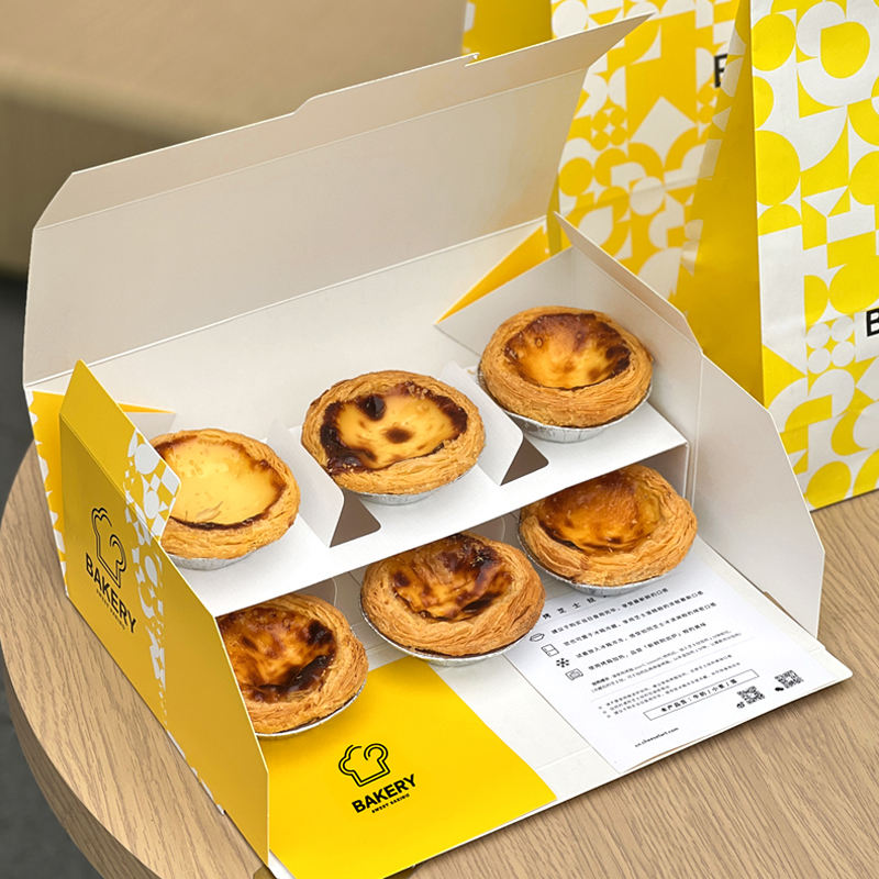 Custom Printing 6 Grid Egg Tar - Food Snacks Logos review and price