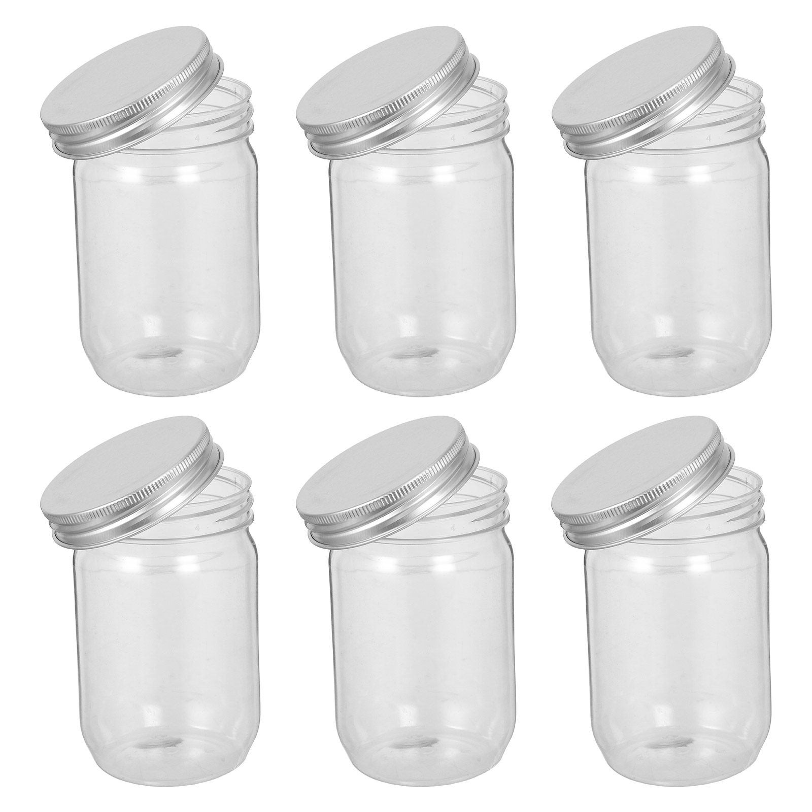 6Pcs Clear Plastic Mason Jars  - Food In Snacks review and price