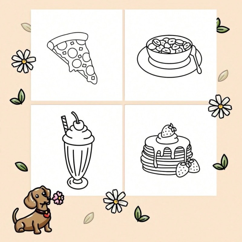 Food and Snacks Coloring Book  - Food And Snacks Coloring Book Bold And Easy review and price