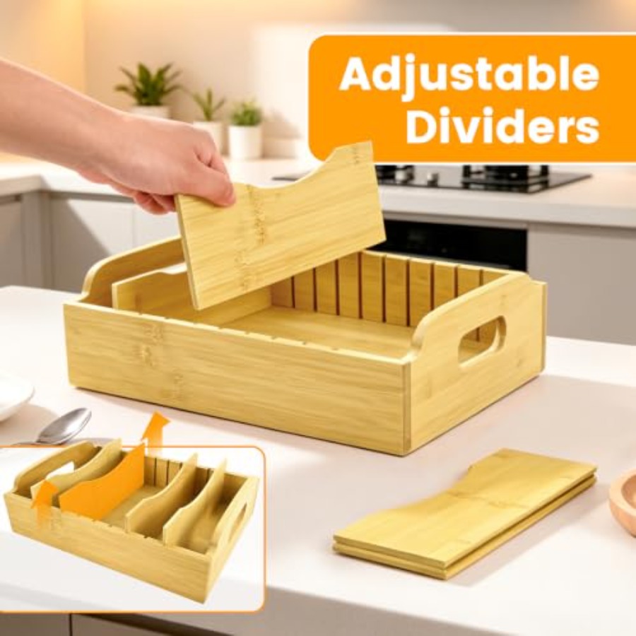 2 Pack Bamboo Lid Organizer, 1 - Food X review and price