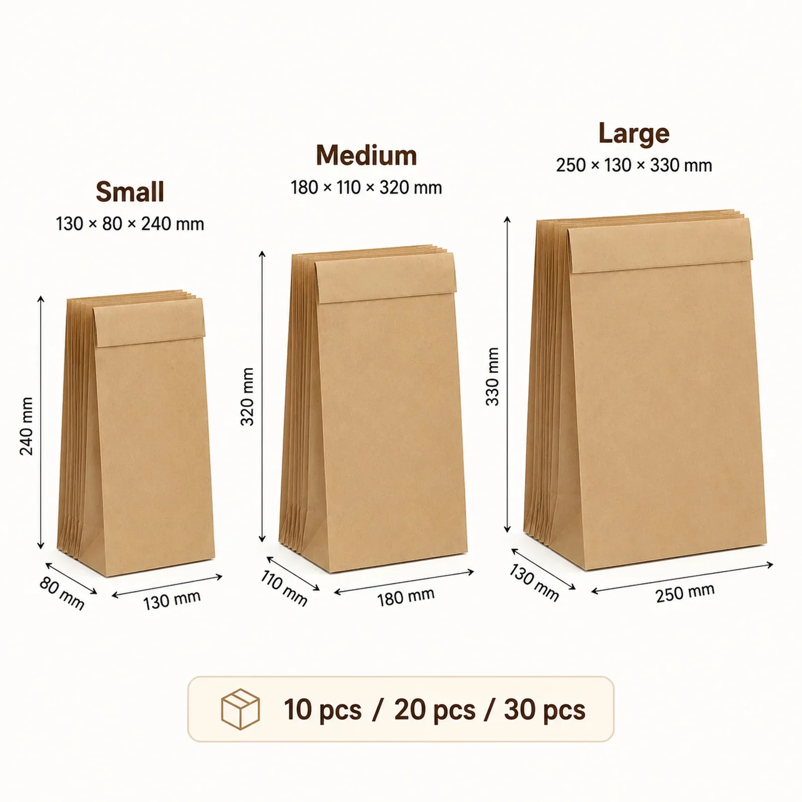 10-30Pcs Small Brown Kraft Pap - Food Snacks Candy review and price