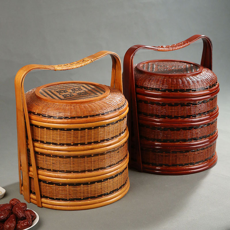 Bamboo Picnic Basket with Lid  - Food Snacks Hamper review and price